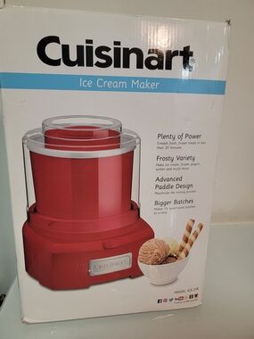 Cuisinart Red Ice Cream Maker - Countertop Frozen Dessert Maker
